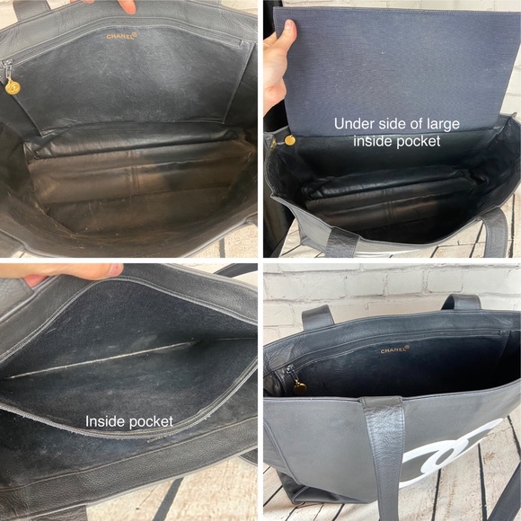 CHANEL large size leather tote *custom* vintage authentic - Picture 5 of 16